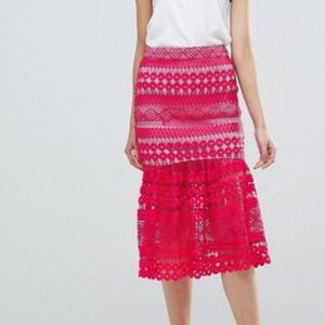 Beautiful pink lace skirt